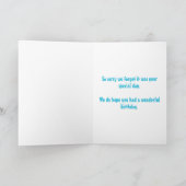 Farbenfrohe Papagei Belated Geburtstagsvorlage Karte (Innenseite)