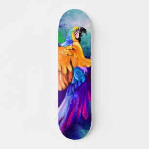 Farbenfrohe Papagei-Skateboard - Malerei Skateboard