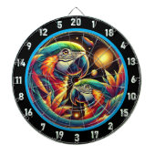 Farbenfrohe Papagei-Tafel für jeden Anlass Dartscheibe (vorne)