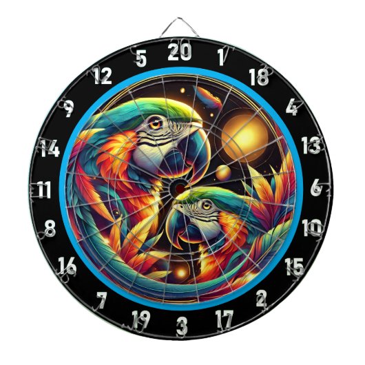 Farbenfrohe Papagei-Tafel für jeden Anlass Dartscheibe (vorne)