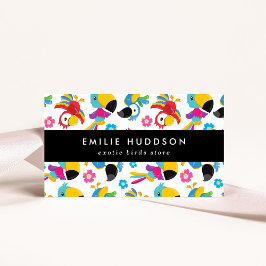 Farbenfrohe Papageien, Blume, Pet Shop, Vogelladen Visitenkarte