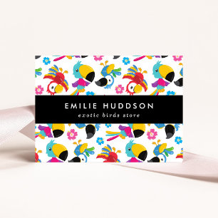 Farbenfrohe Papageien, Blume, Pet Shop, Vogelladen Visitenkarte