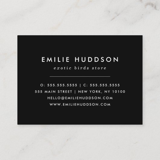 Farbenfrohe Papageien, Blume, Pet Shop, Vogelladen Visitenkarte (Rückseite)