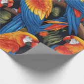 Farbenfrohe Papageien Geschenkpapier (Ecke)