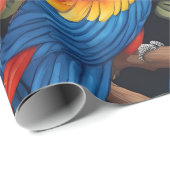 Farbenfrohe Papageien Geschenkpapier (Rolleneckpunkt)
