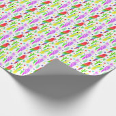 Farbenfrohe Papageien, handgezeichnet Muster. Geschenkpapier (Ecke)