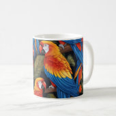 Farbenfrohe Papageien Kaffeetasse (VorderseiteRechts)