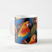 Farbenfrohe Papageien Kaffeetasse (Vorderseite Links)