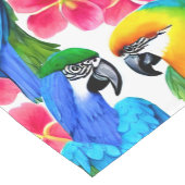 Farbenfrohe Papageien mit tropischen Blume Kurzer Tischläufer (Ecke)