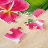 Farbenfrohe Papageien mit tropischen Blume werfen Puzzle (Seite)