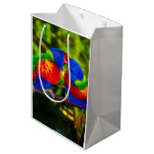 Farbenfrohe Papageien Mittlere Geschenktüte (Rückseite Schrägansicht)