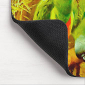 Farbenfrohe Papageien Mousepad (Ecke)