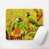 Farbenfrohe Papageien Mousepad (Mit Mouse)