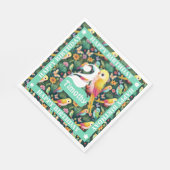 Farbenfrohe Papageien Personalisiert 2. Geburtstag Serviette (Ecke)