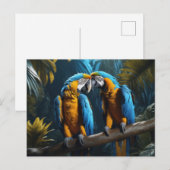 Farbenfrohe Papageien Postkarte (Vorne/Hinten)