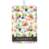 Farbenfrohe Papageien, tropische Papageien, Ihr Na Autolufterfrischer (Rückseite)