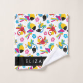 Farbenfrohe Papageien, tropische Papageien, Ihr Na Badhandtuch Set (Waschlappen)