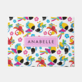 Farbenfrohe Papageien, tropische Papageien, Ihr Na Fußmatte (Vorderseite)