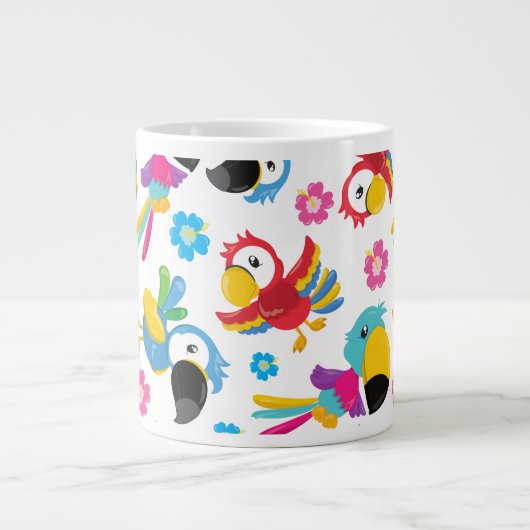 Farbenfrohe Papageien, tropische Papageien, Ihr Na Jumbo-Tasse (Vorderseite)