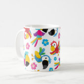 Farbenfrohe Papageien, tropische Papageien, Ihr Na Kaffeetasse (Vorderseite Links)