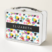 Farbenfrohe Papageien, tropische Papageien, Ihr Na Metall Brotdose (Vorderseite)