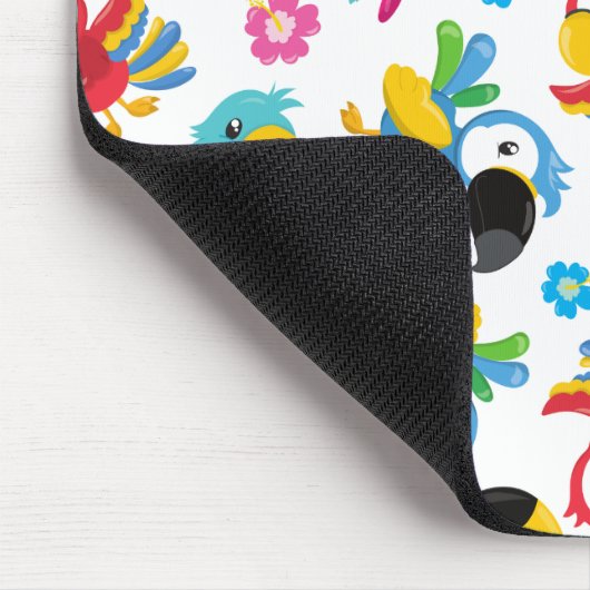 Farbenfrohe Papageien, tropische Papageien, Ihr Na Mousepad (Ecke)