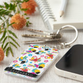 Farbenfrohe Papageien, tropische Papageien, Ihr Na Schlüsselanhänger (Vorderseite rechts)