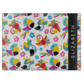 Farbenfrohe Papageien, tropische Papageien, Ihr Na Schneidebrett (Vorderseite)