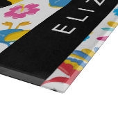 Farbenfrohe Papageien, tropische Papageien, Ihr Na Schneidebrett (Ecke)