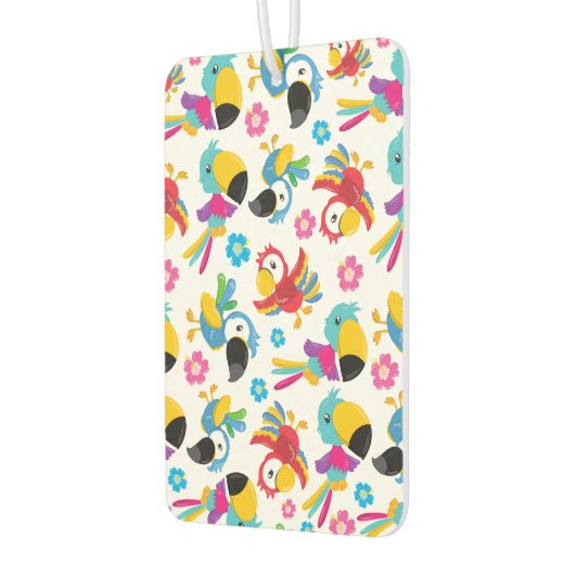 Farbenfrohe Papageien, tropische Papageien, Vögel, Autolufterfrischer (Links)