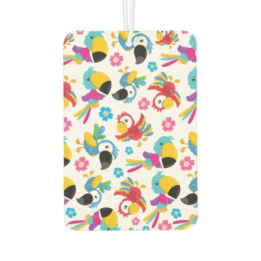 Farbenfrohe Papageien, tropische Papageien, Vögel, Autolufterfrischer (Rückseite)