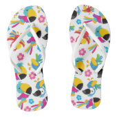 Farbenfrohe Papageien, tropische Papageien, Vögel, Badesandalen (Fußbett)