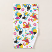 Farbenfrohe Papageien, tropische Papageien, Vögel, Badhandtuch Set (Handtuch)