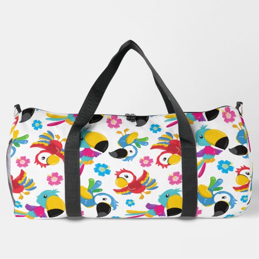Farbenfrohe Papageien, tropische Papageien, Vögel, Duffle Bag (Rückseite)