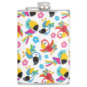 Farbenfrohe Papageien, tropische Papageien, Vögel, Flachmann (Vorderseite)