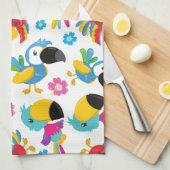 Farbenfrohe Papageien, tropische Papageien, Vögel, Geschirrtuch (Viertel Falte)