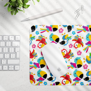 Farbenfrohe Papageien, tropische Papageien, Vögel, Mousepad