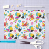 Farbenfrohe Papageien, tropische Papageien, Vögel, Seidenpapier (Handwerk)