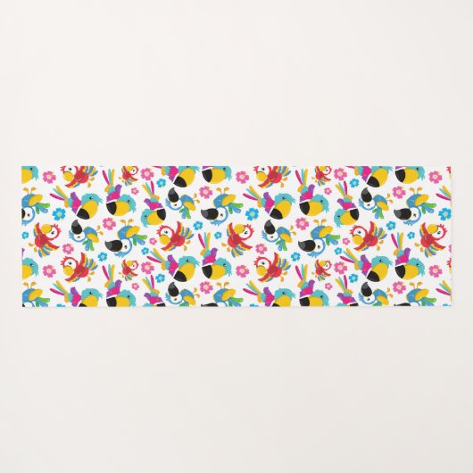 Farbenfrohe Papageien, tropische Papageien, Vögel, Yogamatte (Rückseite (Horizontal))