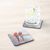 Farbenfrohe Papageien Untersetzer (Rechte Seite)