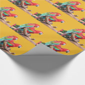 Farbenfrohe Papageien Weihnachten Geschenkpapier (Ecke)