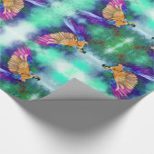 Farbenfrohe Papageienschmuck Geschenkpapier (Ecke)