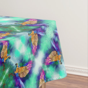 Farbenfrohe Papageientablette Tischdecke