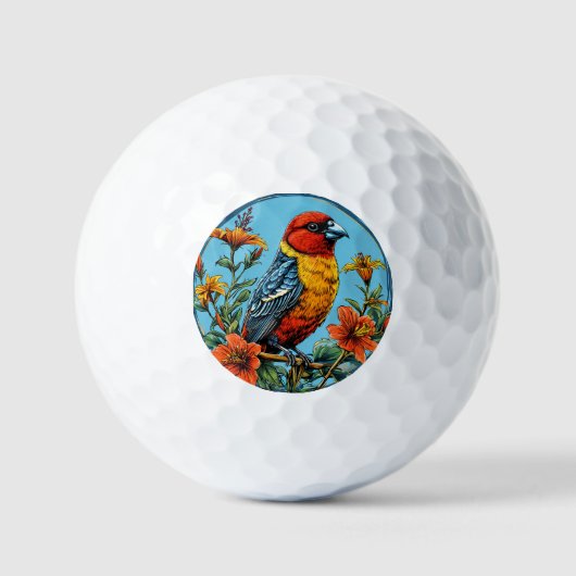 Farbenfrohe Papageienvogel Golfball (Vorderseite)