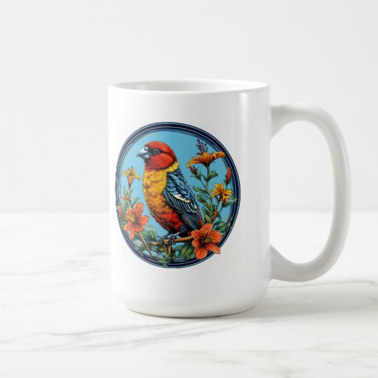 Farbenfrohe Papageienvogel Kaffeetasse (Rechts)