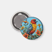 Farbenfrohe Papageienvogel Magnet (Vorderseite/Rückseite)
