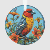 Farbenfrohe Papageienvogel Ornament (Rückseite)