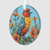 Farbenfrohe Papageienvogel Ornament (Vorderseite)