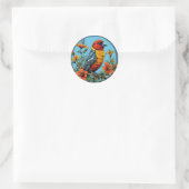 Farbenfrohe Papageienvogel Runder Aufkleber (Tasche)