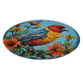Farbenfrohe Papageienvogel Schneidebrett (Ecke)